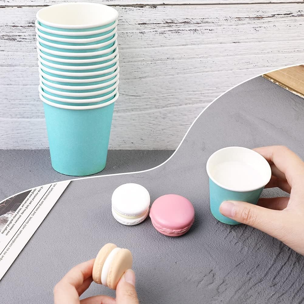 150 Pack 3oz Blue Paper Cups Disposable Bathroom Party Use Cold Hot Beverages