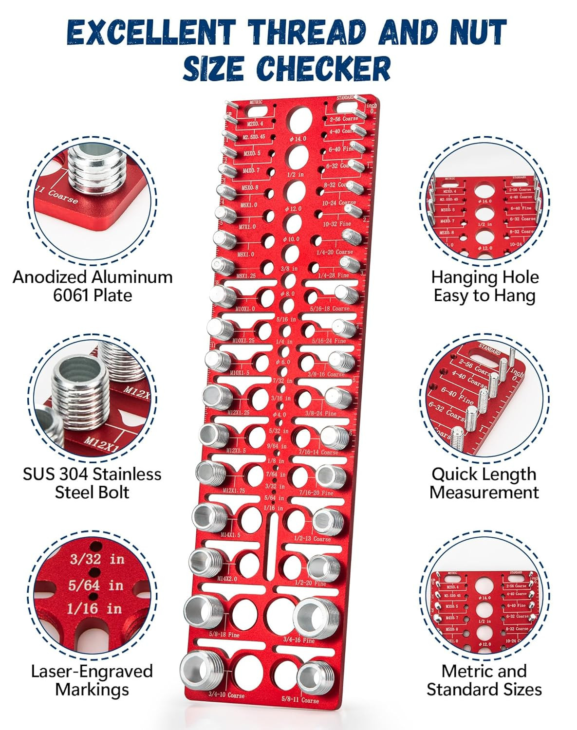 57 Nut and Bolt Thread Checker Thread Checker Standard….