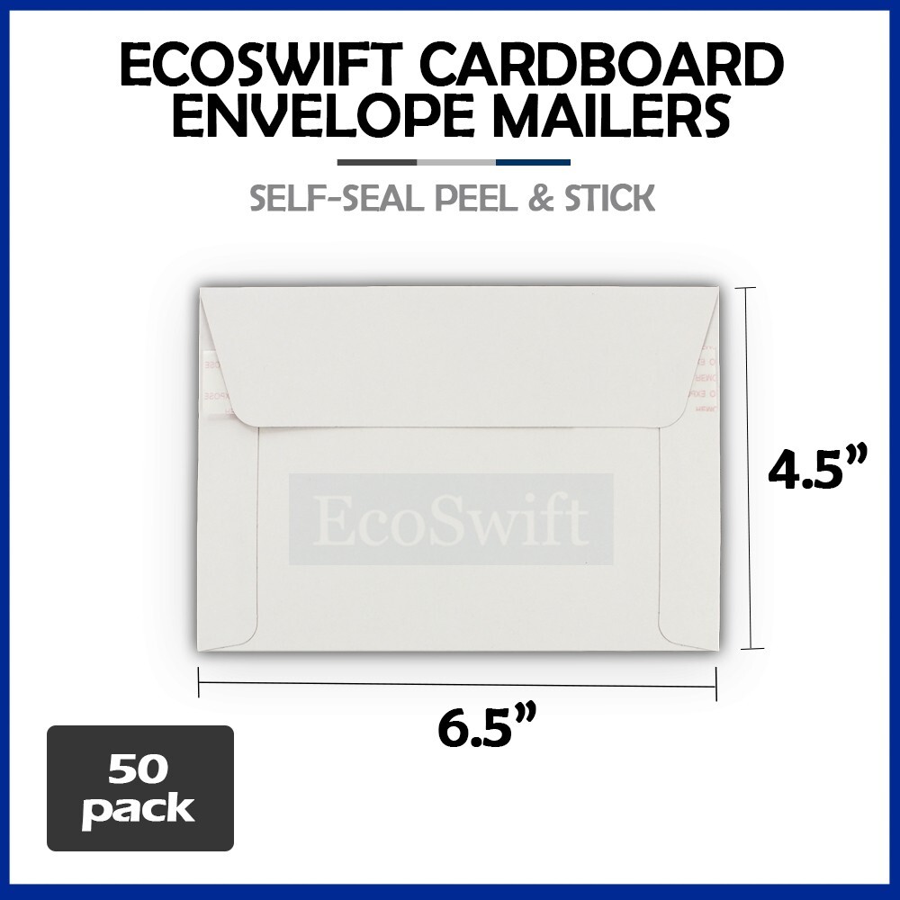 50 – 6.5 x 4.5 ECOSWIFT RIGID PHOTO SHIPPING FLATS CARDBOARD ENVELOPE MAILERS