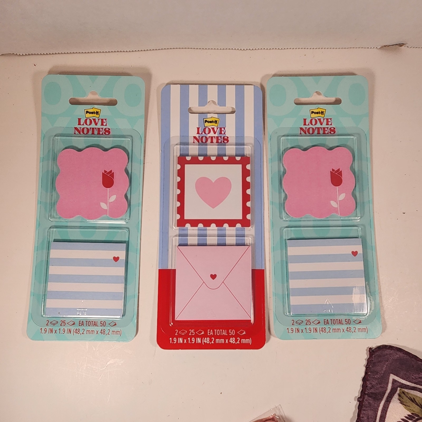 Post-it Love Notes New In Package Set Of 3 / cute notes / office supplies