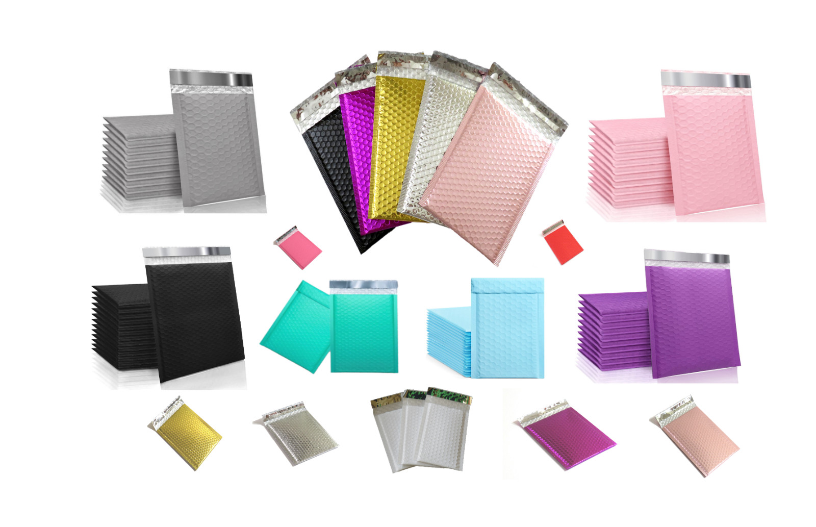 POLY BUBBLE MAILERS COLORS HIGH QUALITY SIZE 4×7.5” 5×7” 6×9” 8X11”