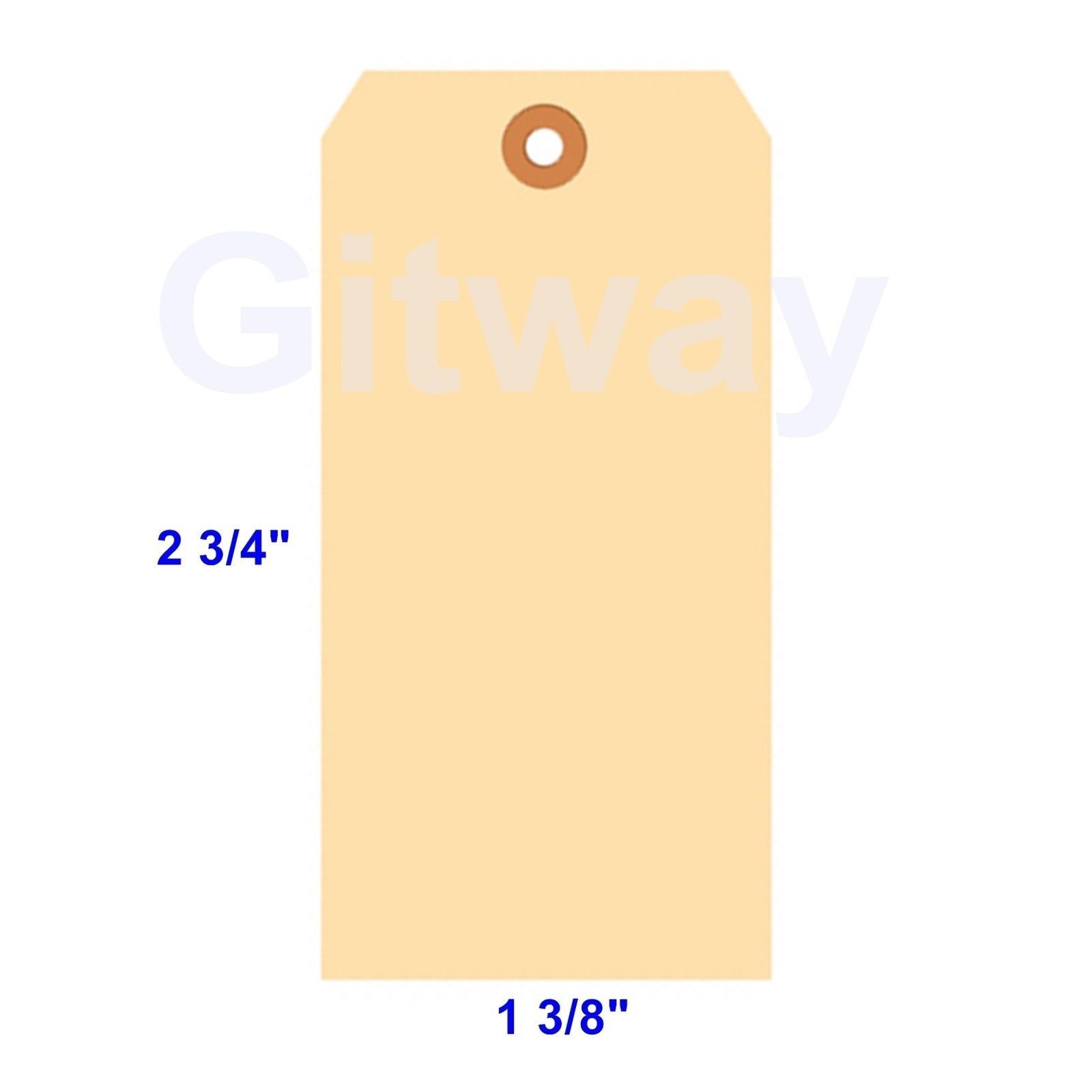 1000- 2 3/4″ x 1 3/8″ Size 1 Blank Manila Inventory Shipping Hang Tag Tags 10 Pt