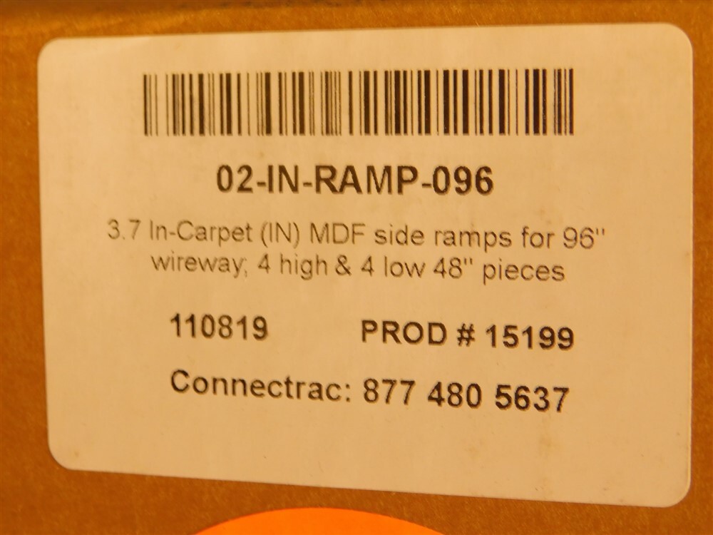 Connectrac 02-IN-RAMP-096 3.5″ In Carpet, MDF Side Ramps for 96″ Wireway 48″ AL
