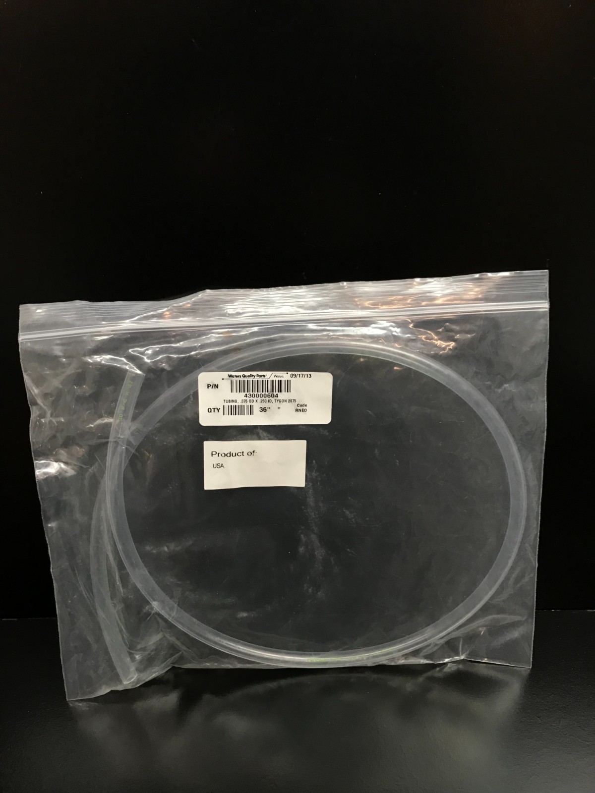 Waters Part No 430000604 Tygon Tubing 0.375 in x 0.250 in x 5ft