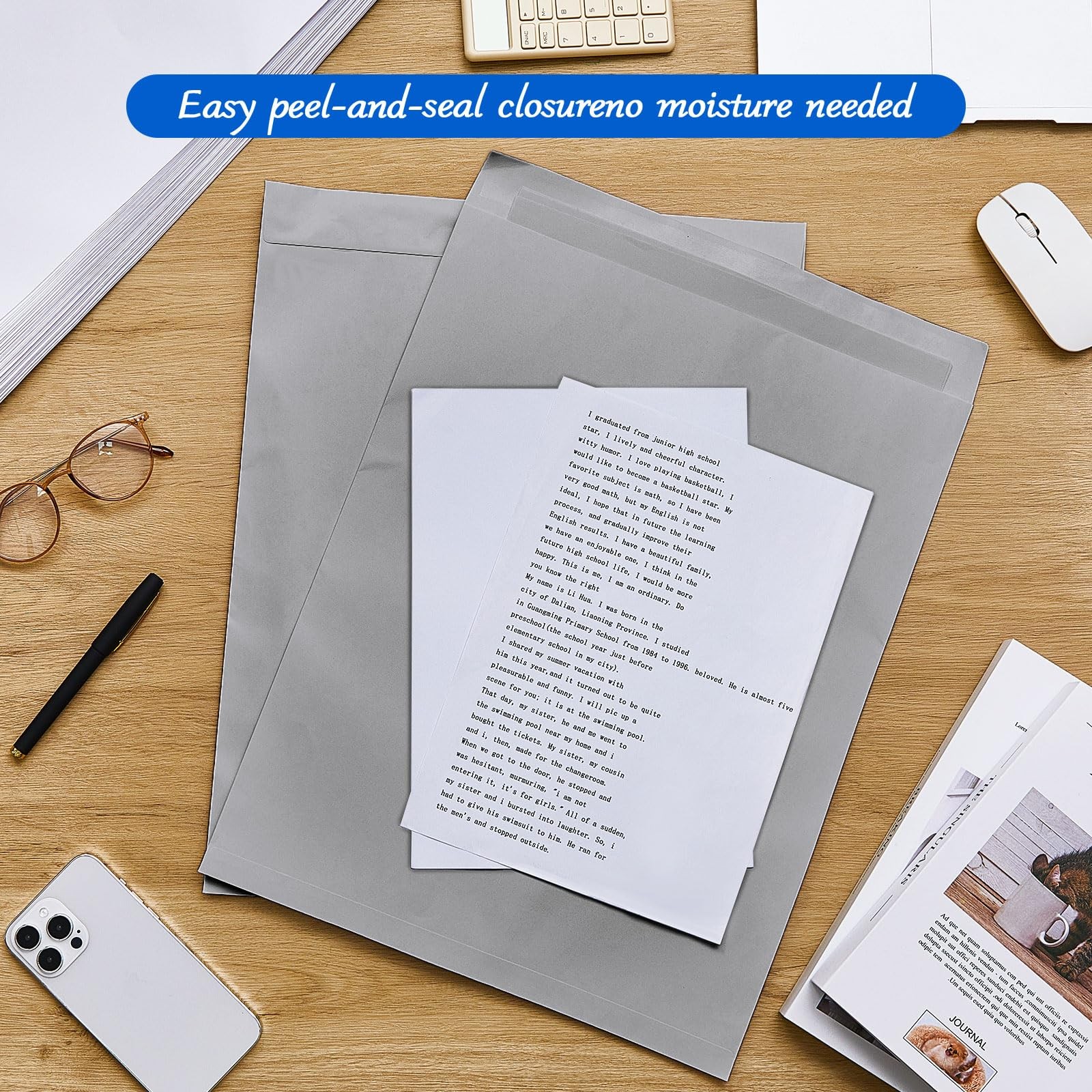 50 Pcs 14” x 18” Extra Large Mailing Envelopes 32lb with Gummed Flaps, Cata…