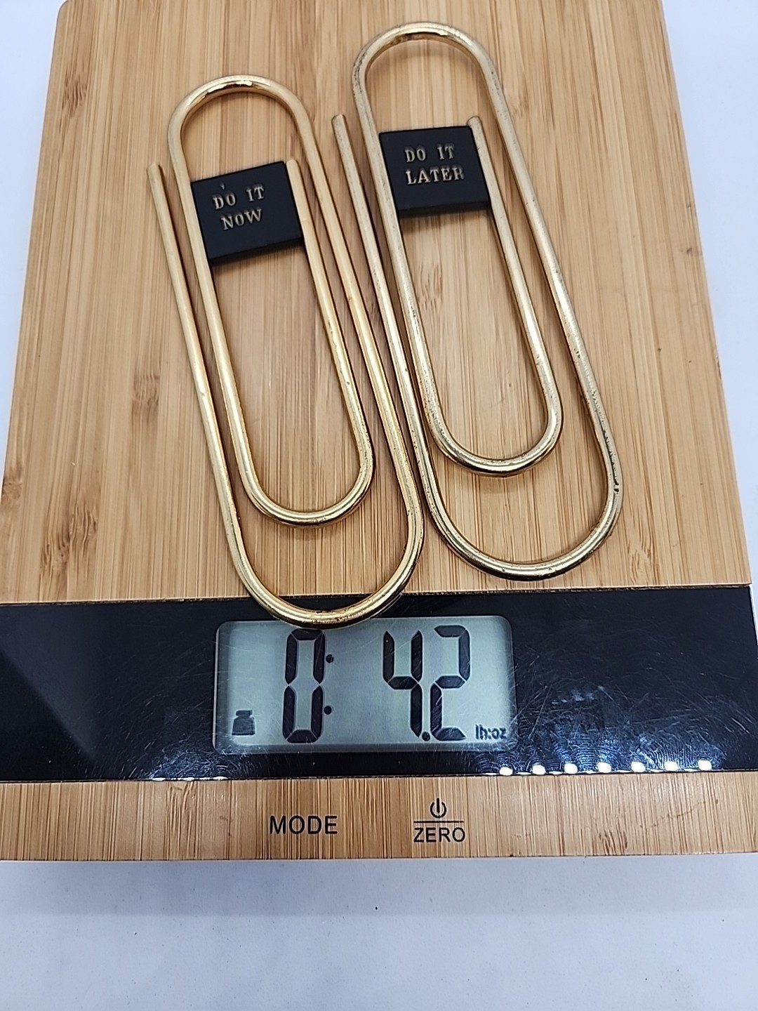 Paperclips 5.75″ Extra Large Paper Clips Sturdy Gold Tone Do It Now Do It Later