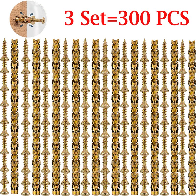 500 PCS Hinge Repair Screw & Expansion Anchor – 6×14mm Short Expansion Screw Set