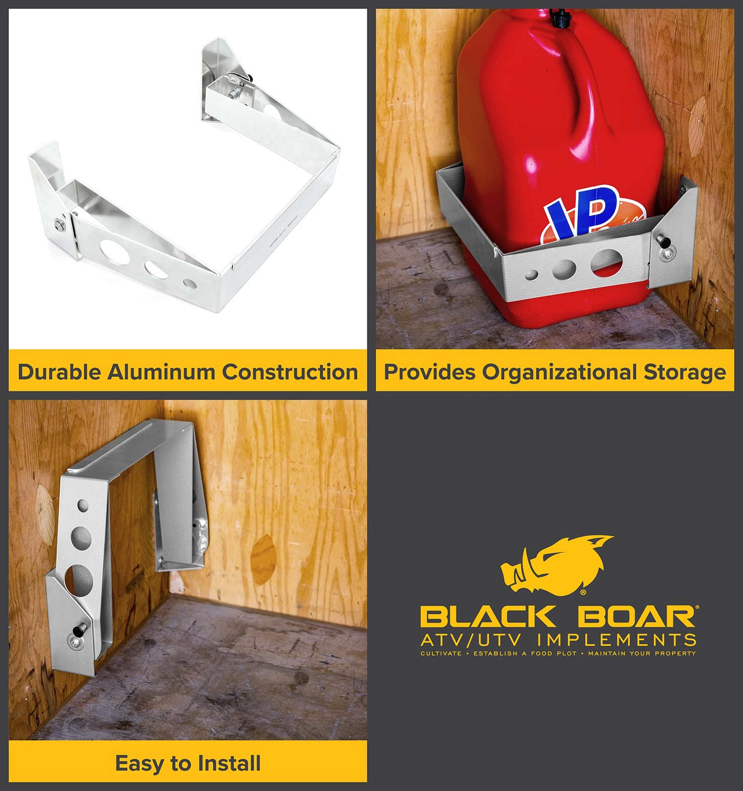 Aluminum Fold Away Storage Brace For Enclosed Trailer | Securely Holds 1 Fuel