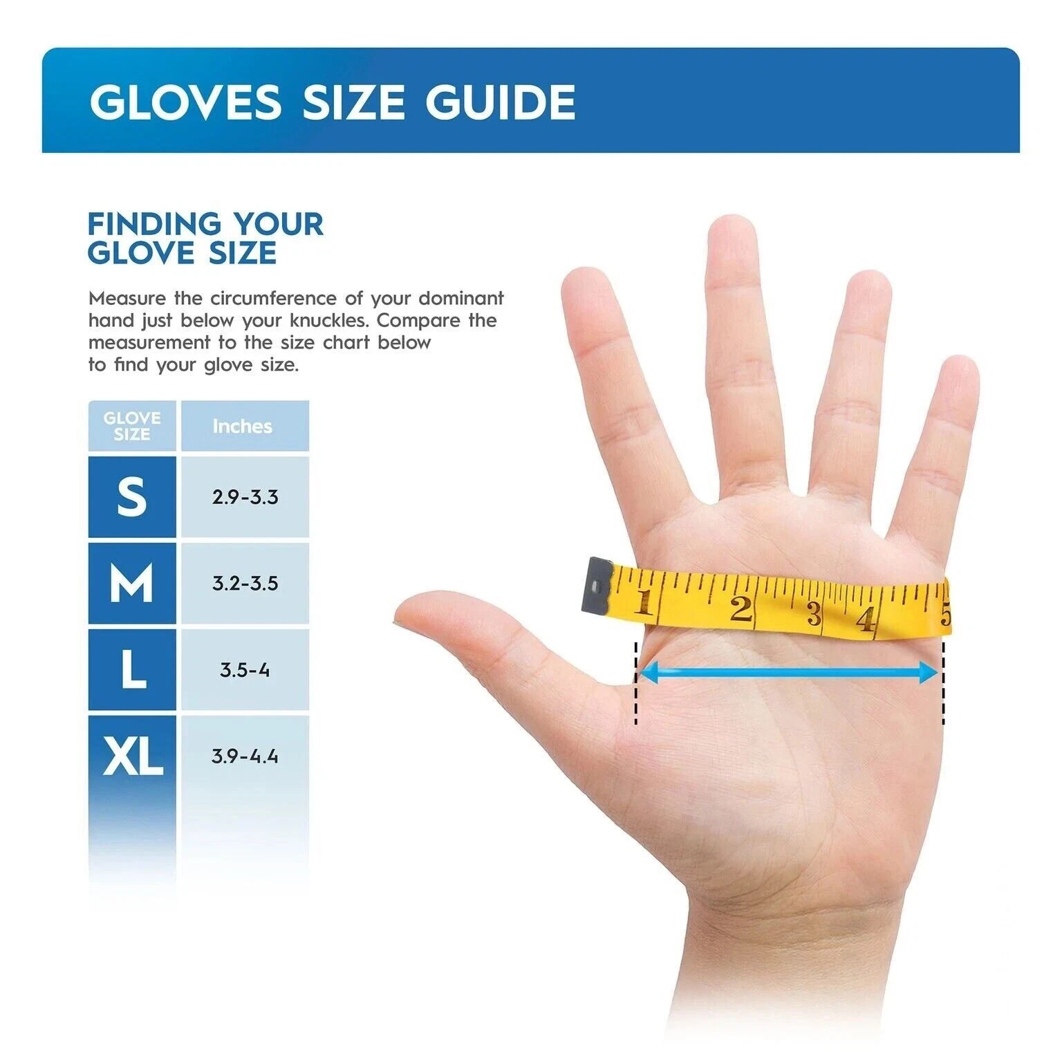 Blue Nitrile Medical Gloves Powder Free & Latex Free Disposable | 3 mil