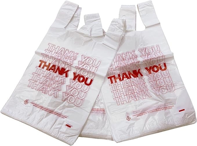 THANK YOU T-Shirt Bags 11.5″ x 6.5″ x 21″ White Plastic Shopping bag 50 – 1000