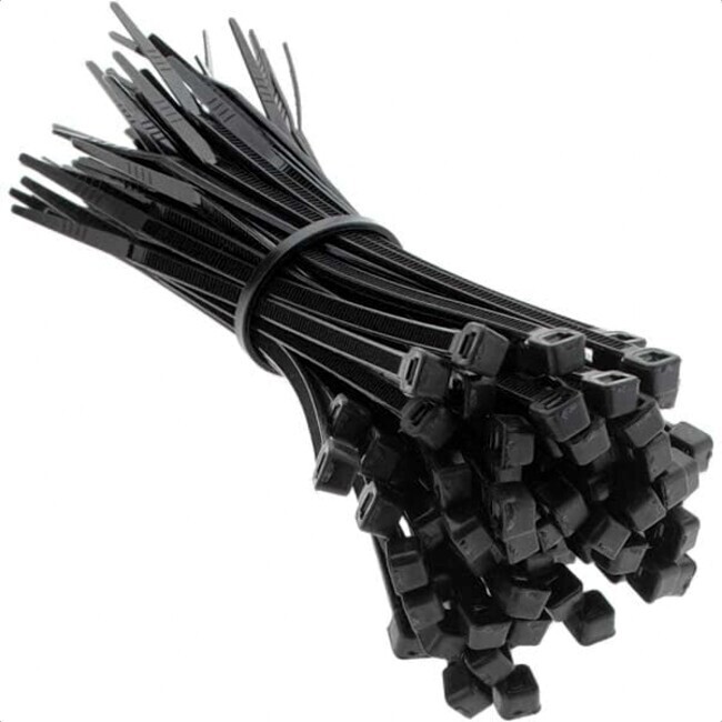 500 BULK~6″ BLACK CABLE ZIP TIES Heavy Duty UV Resistant UL 6/6 Nylon