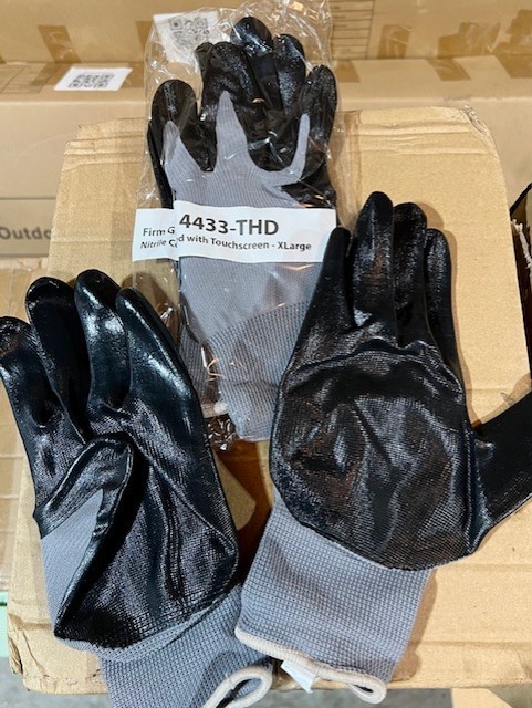 **NEW** 72 PAIRS FIRM GRIP NITRILE COATED WORK GLOVE WITH TOUCHSCREEN SIZE: XL
