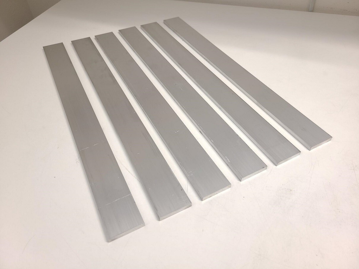 6061 Aluminum Flat Bar, 1/4″ x 1-1/2″ x 17″ long, Solid Stock, Plate, 6 pack