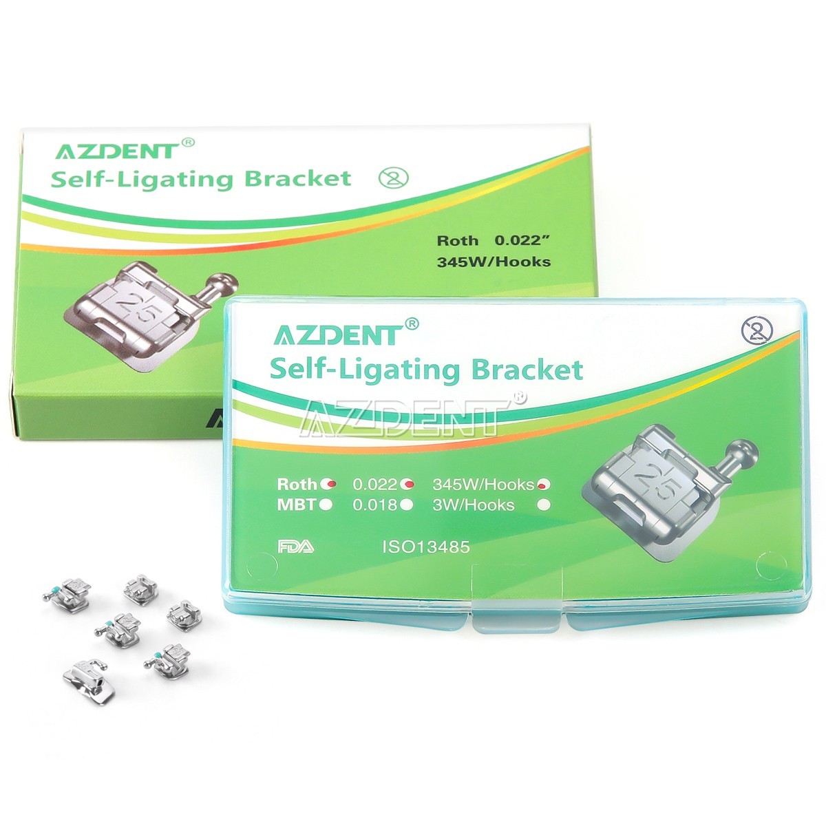Dental Orthodontic Self-ligating Brackets Braces Mini MBT/Roth.022 Hooks 3-4-5