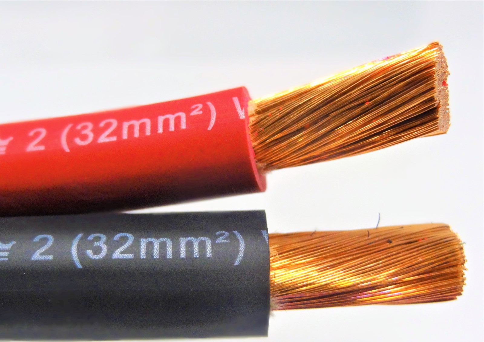 50′ FT EXCELENE 2 AWG GAUGE WELDING BATTERY CABLE 25′ RED & 25′ BLACK USA LEADS
