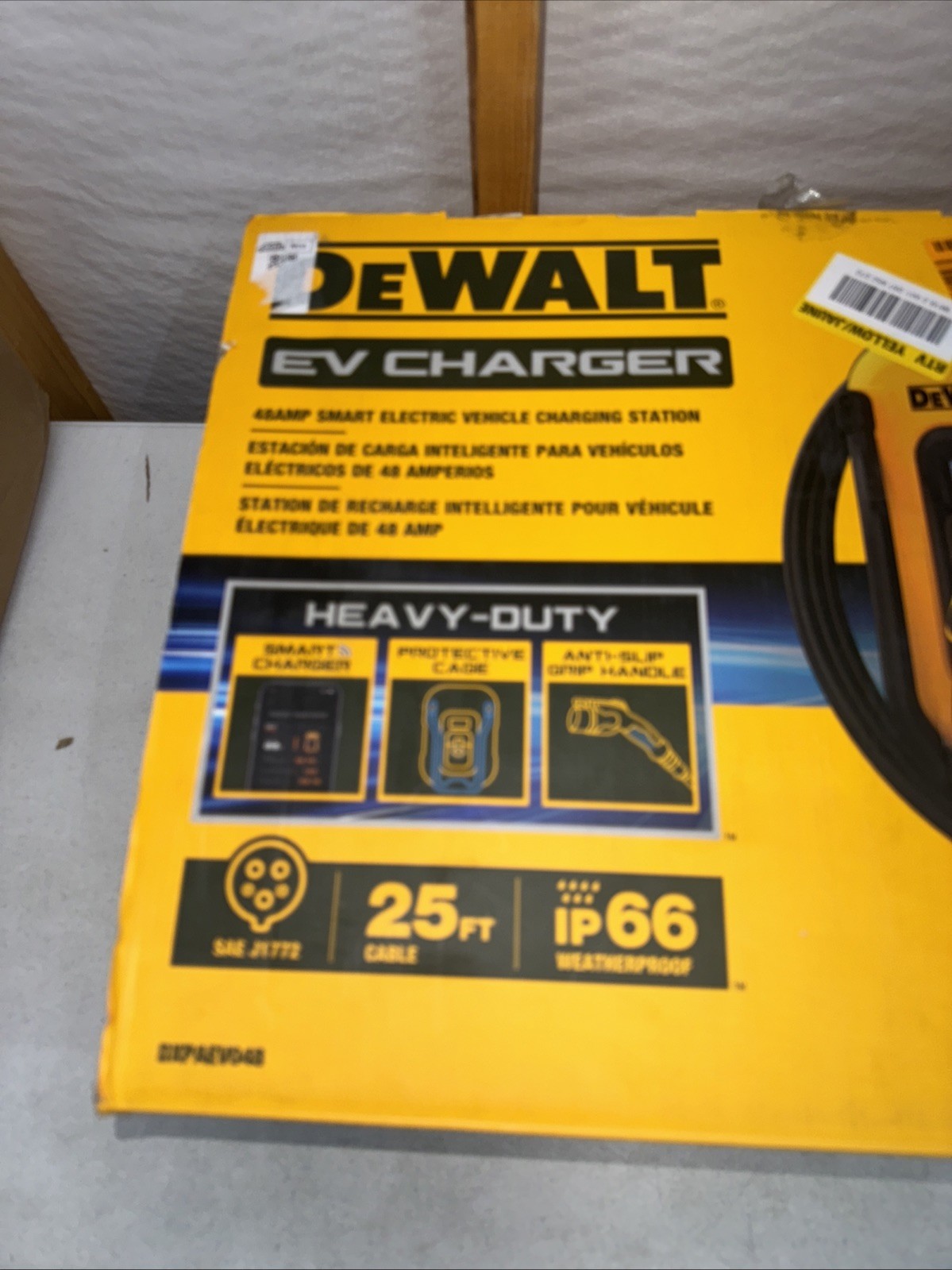 DEWALT Level-2 Wall Mounted Electric Vehicle EV Charger up to 48 Amps New