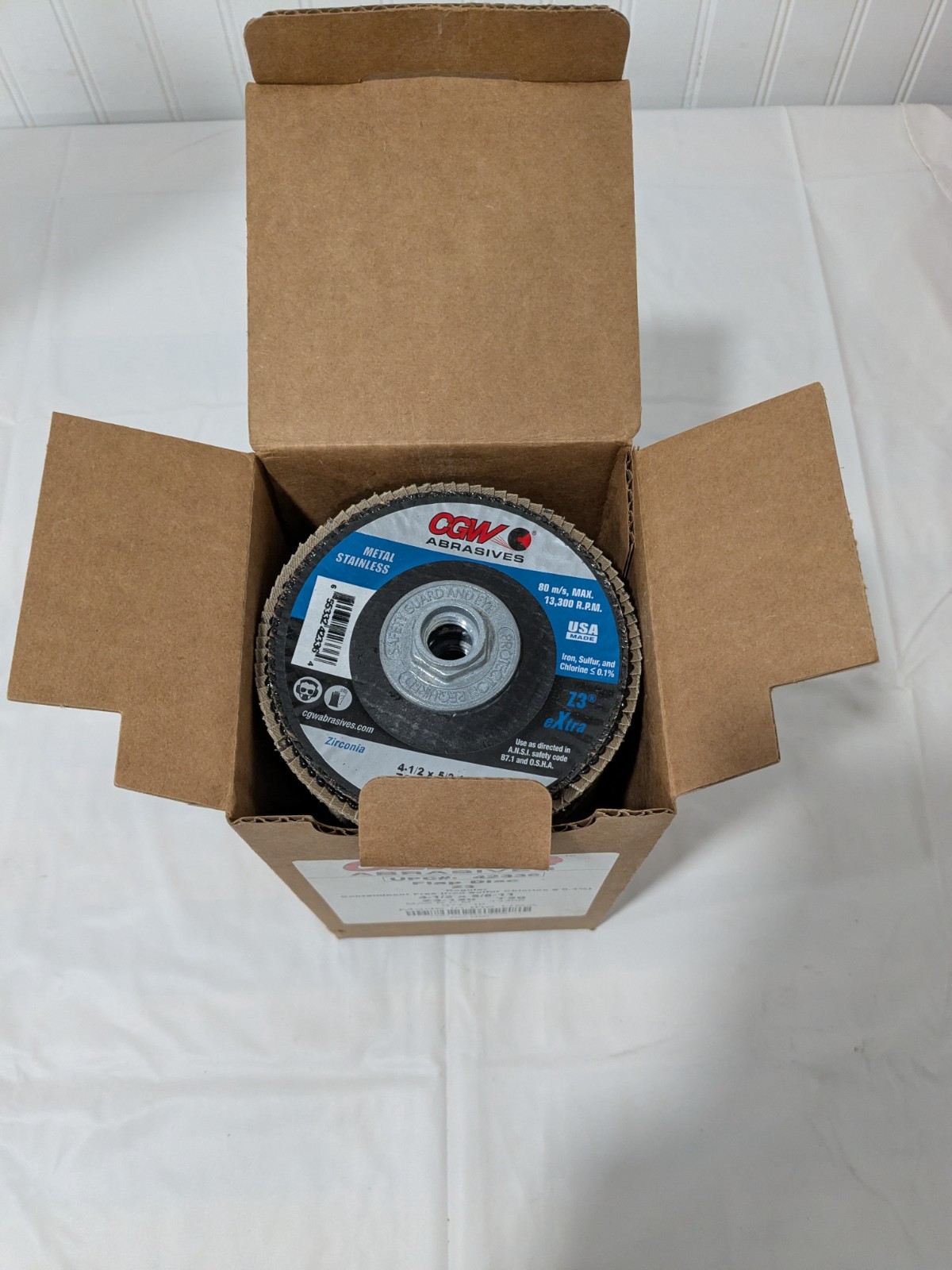 CGW Flap Disc: 4-1/2″ Dia, Zirconia Alumina, Type 29 Box of 5 42336