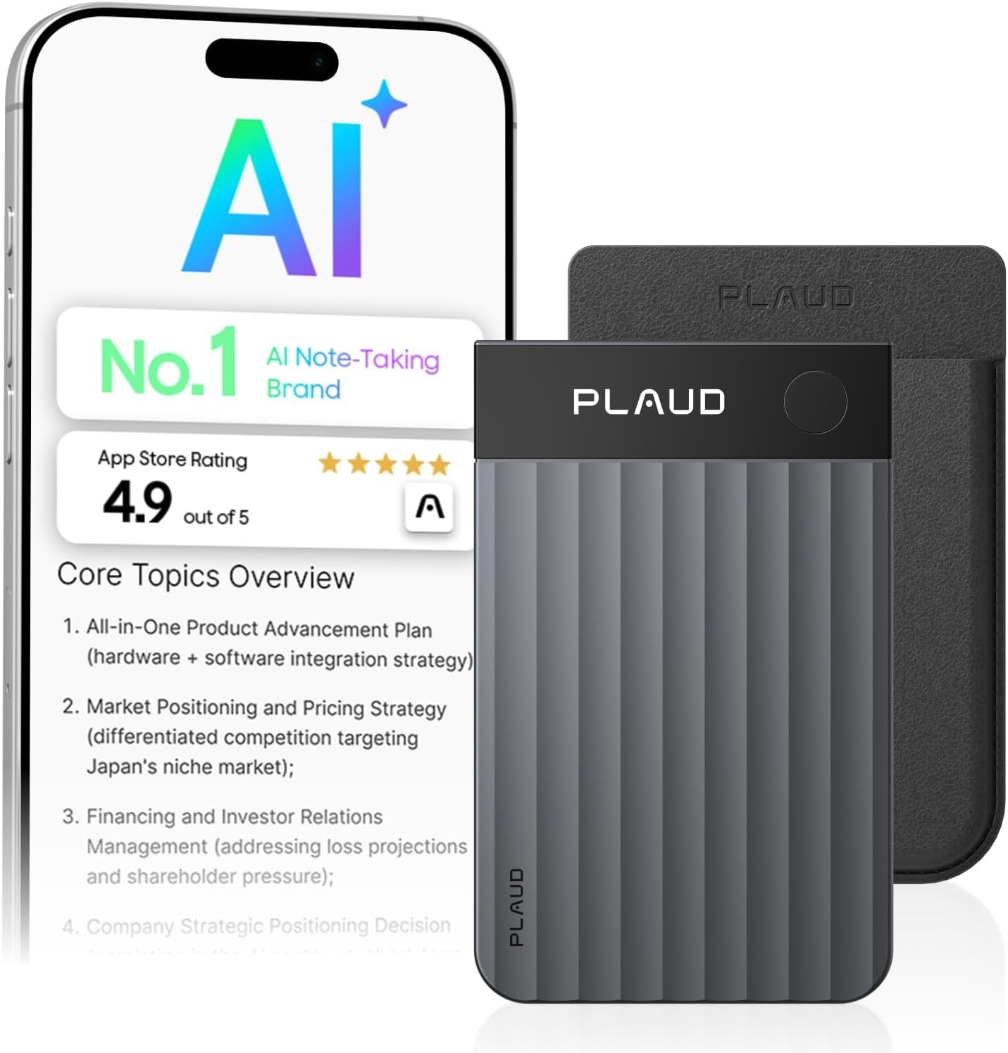 Voice Recorder AI Transcriber Note Taker Ultra Slim 112 Languages 30H Battery