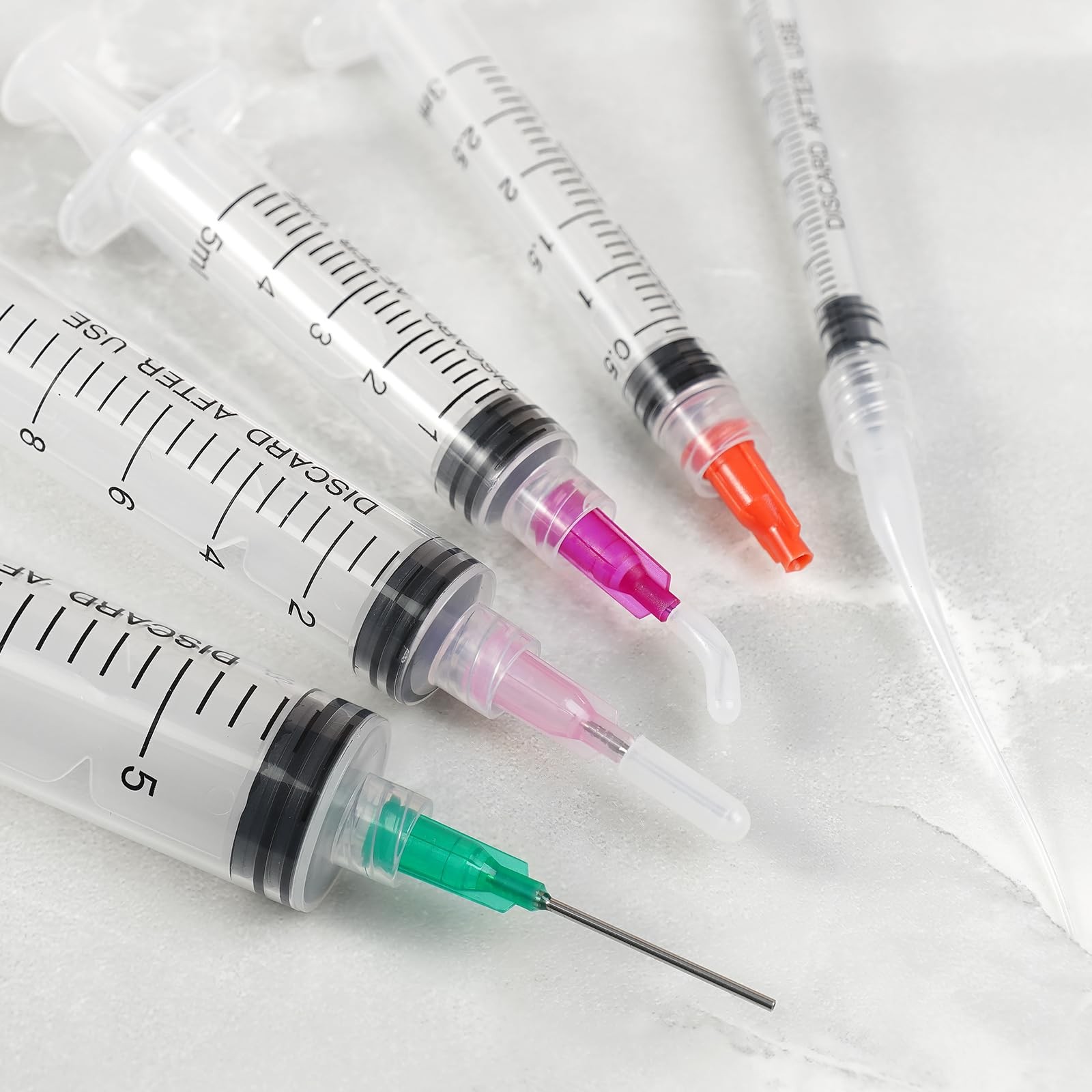 Glue Applicator Syringe Blunt Tip Needle and Cap, with Soft Plastic Tube,…