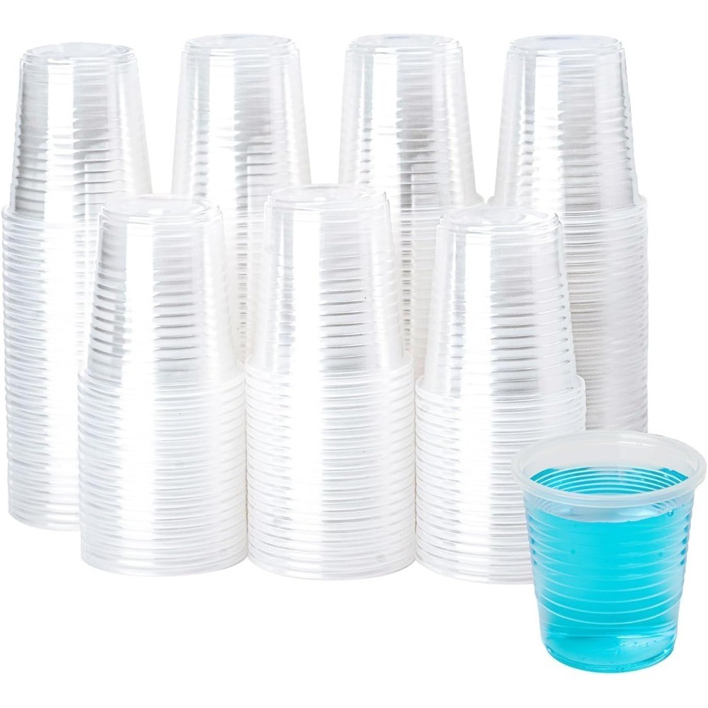 Disposable 3 oz Plastic Cups for Bathroom Mouthwash Party Cold Beverages Tasting