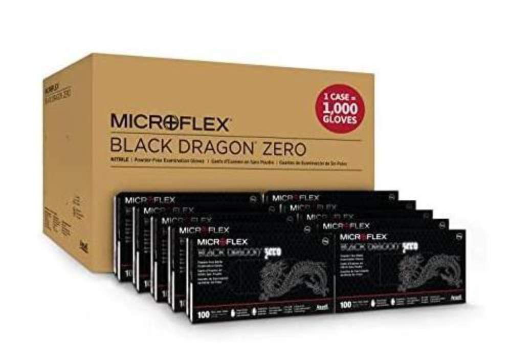 Microflex Black Dragon Powder Free Nitrile Exam Gloves Small – Case, 1000 Gloves