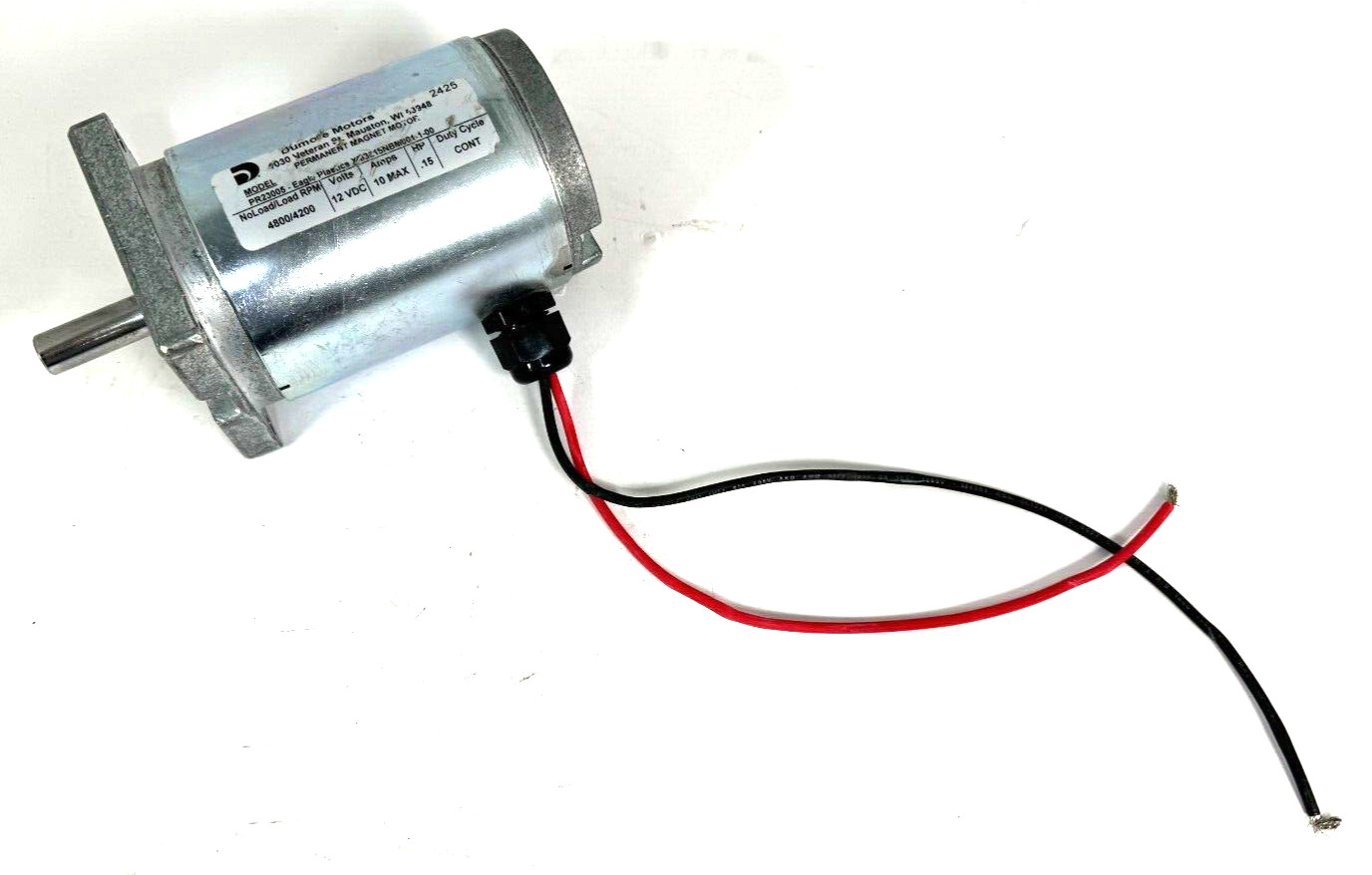 Dumore Permanent Magnet Motor PR23005 12VDC 10Amps .15HP 4800/4200RPM, 2425