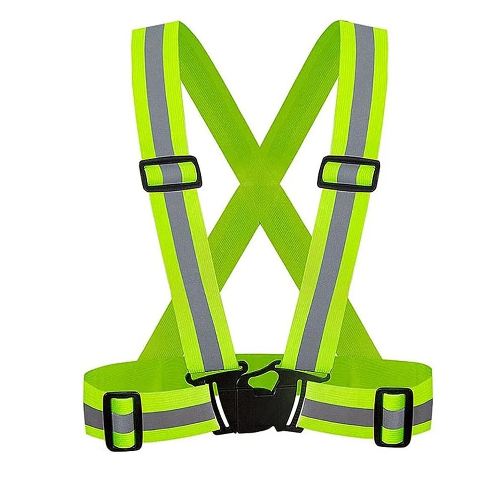 5 Pockets Safety Vest Reflective Belt Straps W/ High Visibility Stripes Security