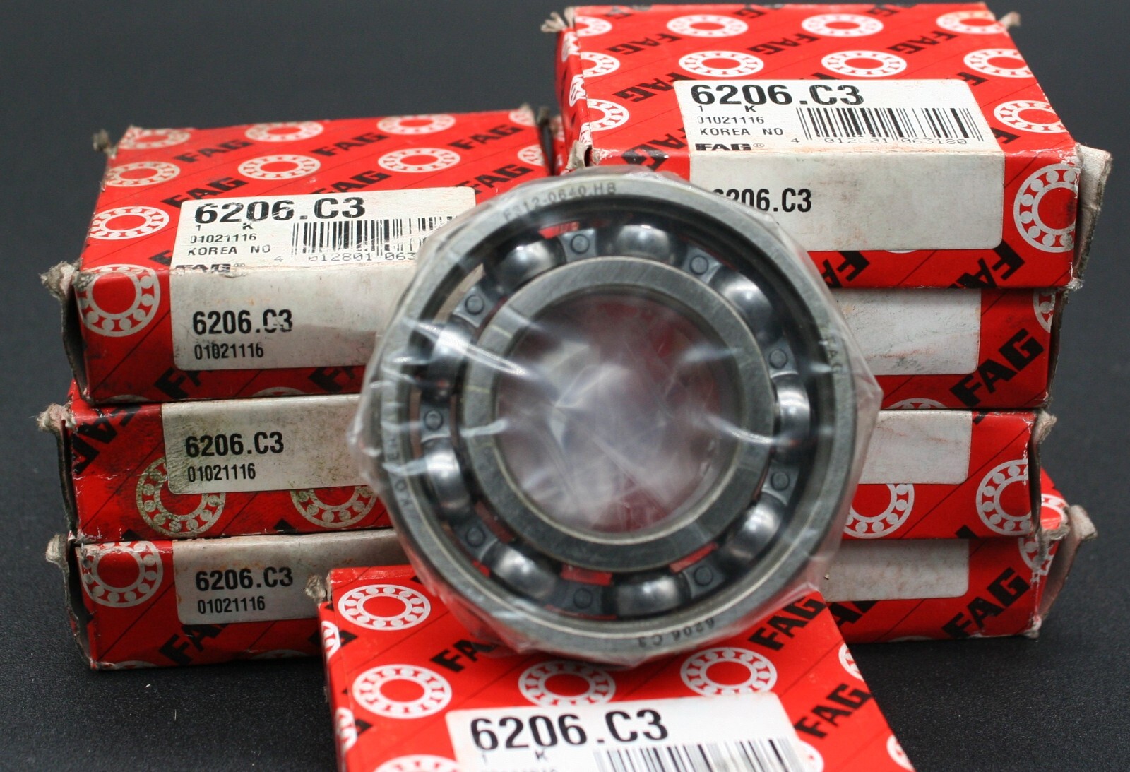One (1) FAG 6206 C3 Deep Groove Bearing 30MM ID Republic of Korea NEW