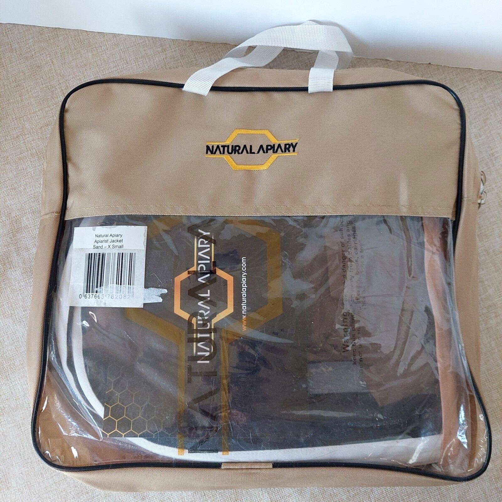 Natural Apiary Beekeeper Apiarist Jacket w/ Fencing Veil & Carrying Tote XSmall
