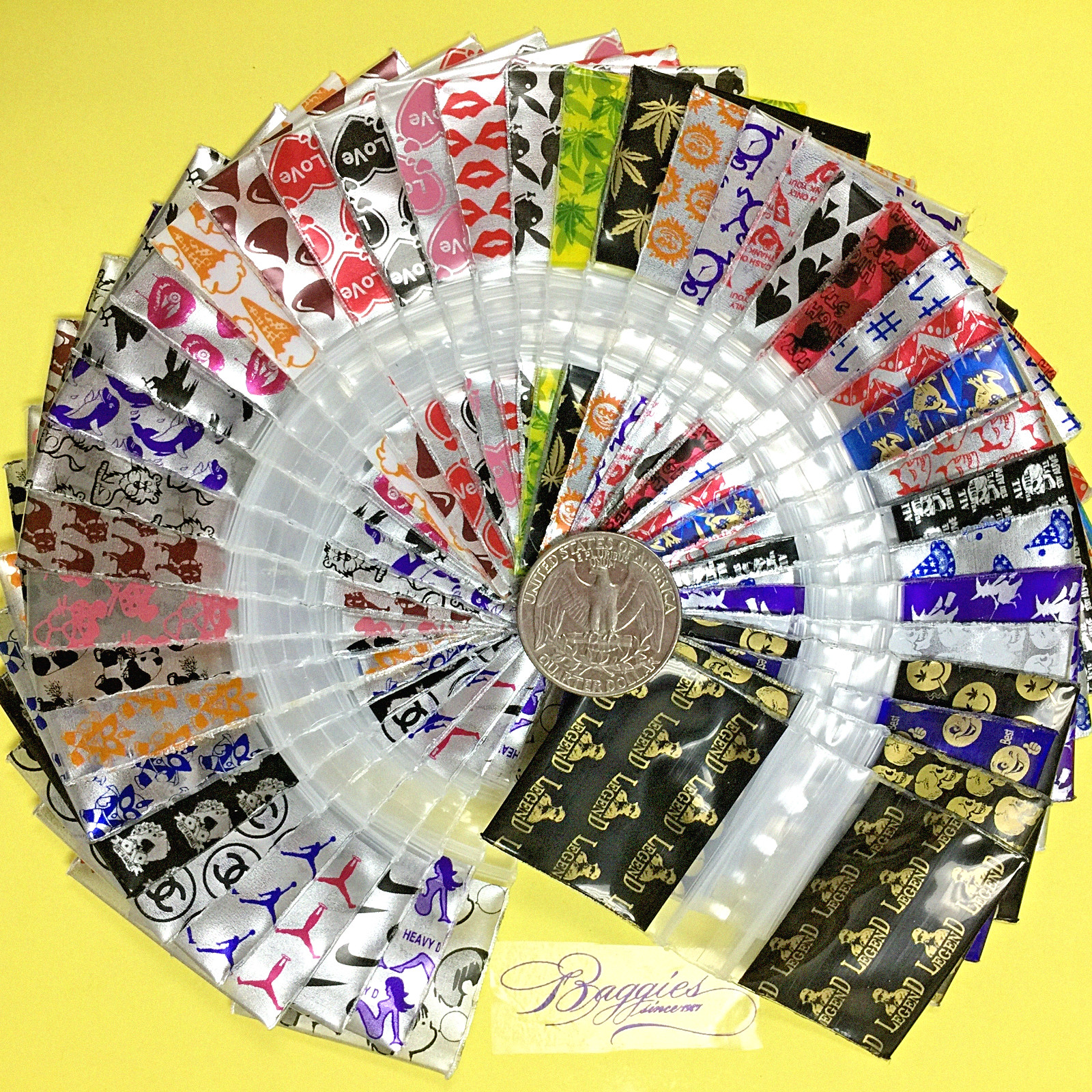 BaggiesSince1987 – 15125 Design Zip Bags 1000PCS METALLIC 45DSN MIX, READ DETAIL