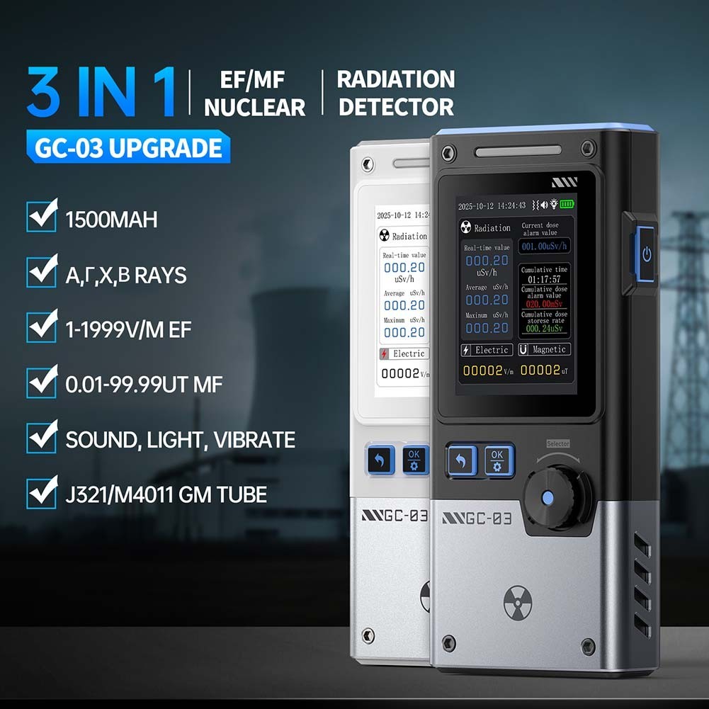 Real Time Measurement GC03 Radiation Detector with Visual and Vibration Alerts