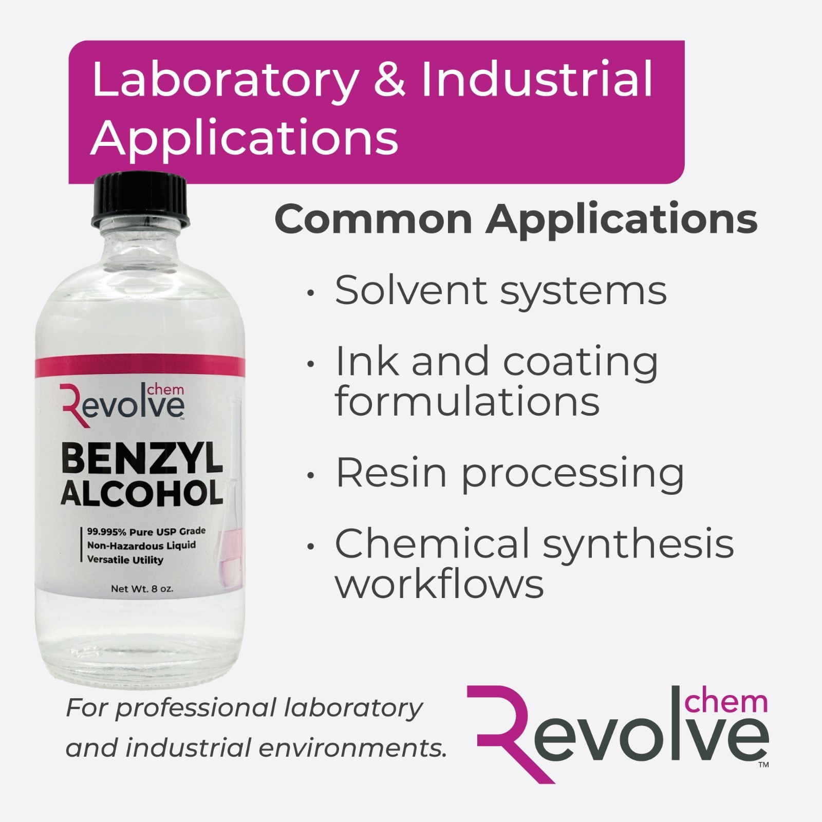 BENZYL ALCOHOL 8 oz. USP Grade in Sterile Glass Bottle