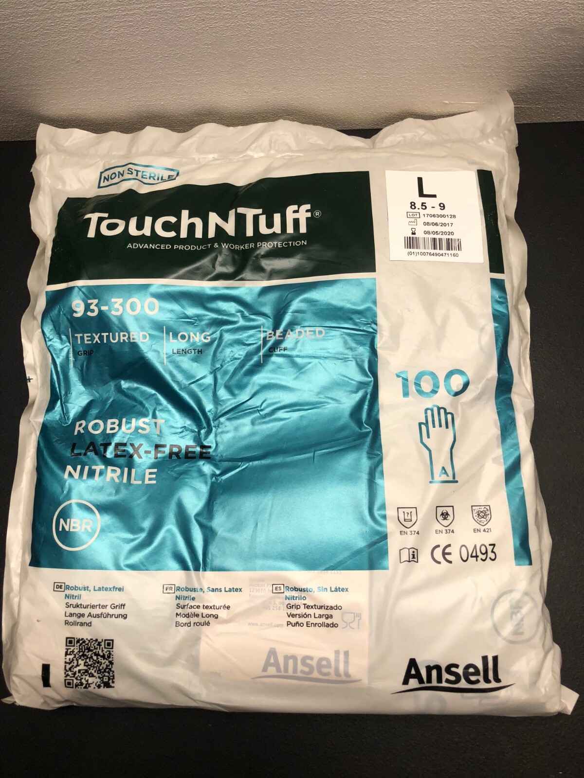 Ansell TouchNtuff PN 93-300 Textured Gloves Size 8.5 – 9