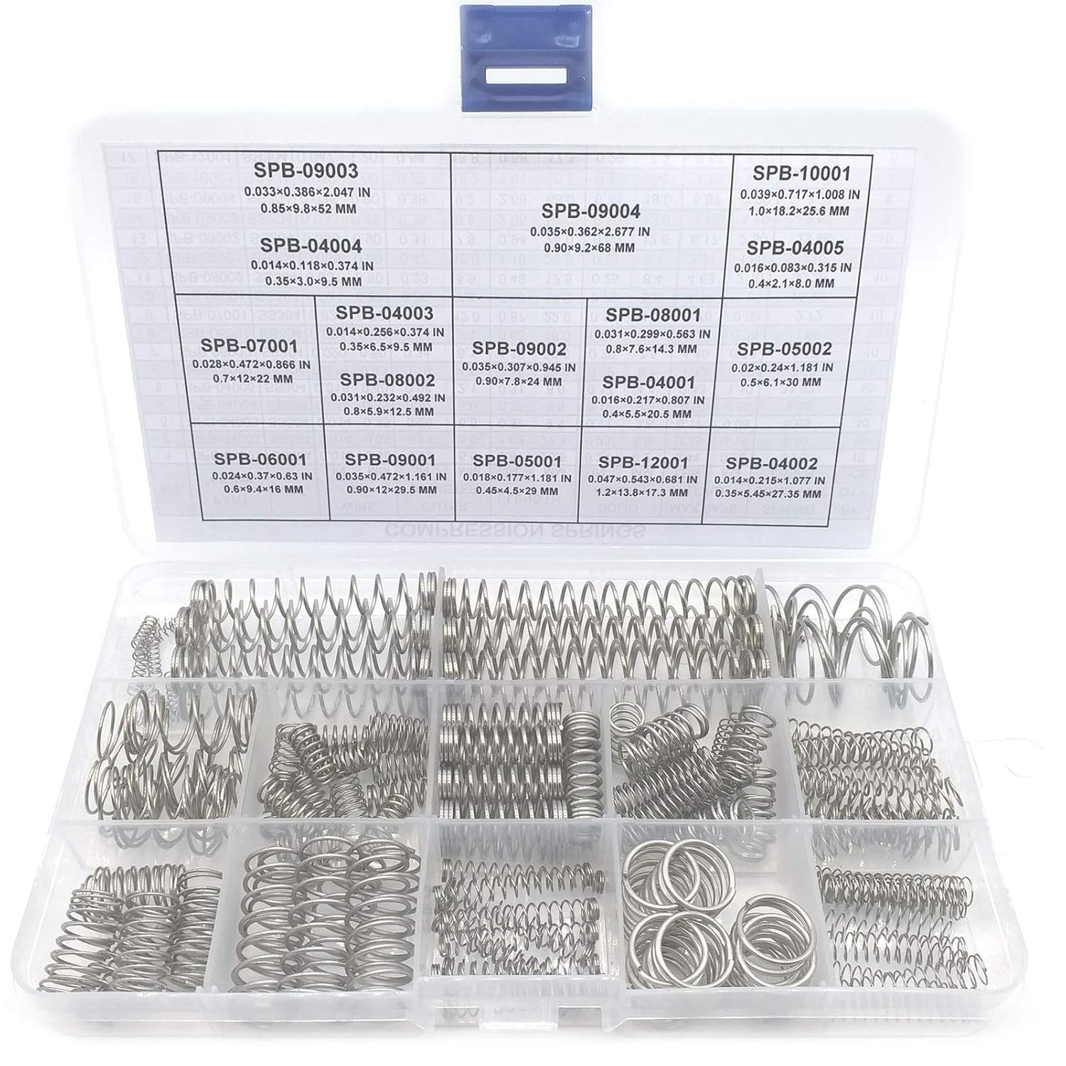 17-Piece Compression Springs Assortment Kit – Durable Stainless Steel Collection