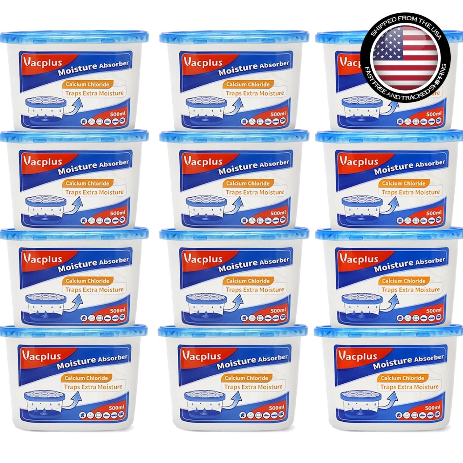 Visible Effect Moisture Absorbers 10.5 oz – 12 Pack for Bathrooms & Closets