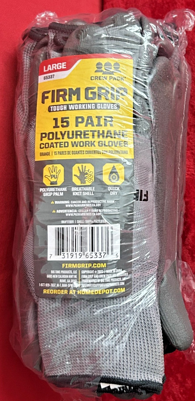 Large General Purpose Polyurethane Grip Work Gloves (14-Pack) B5