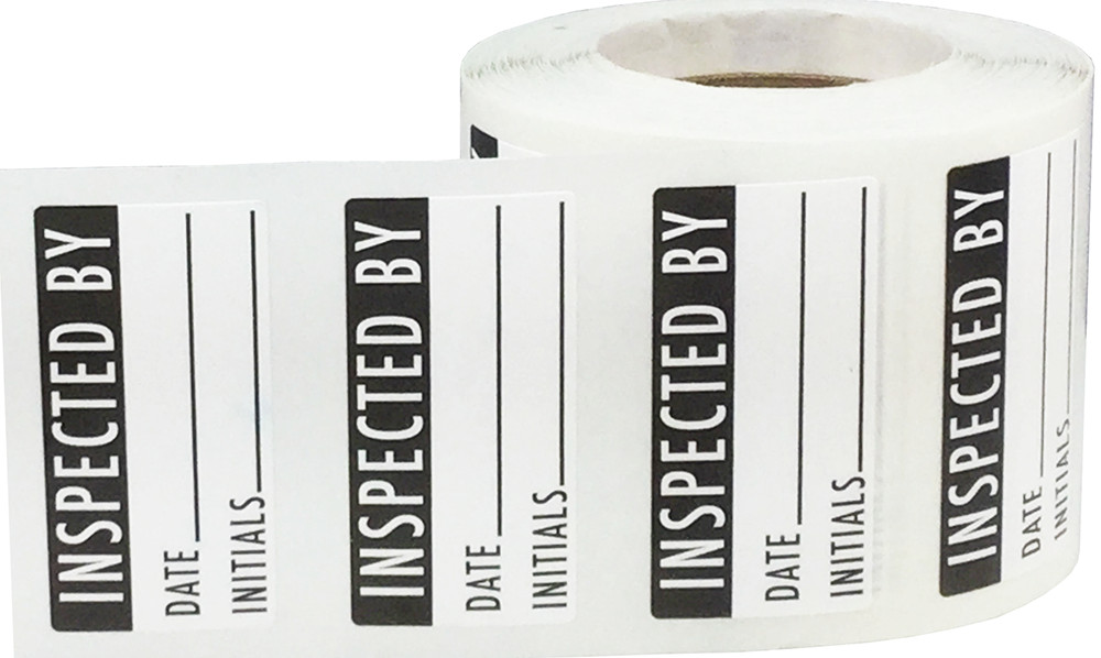 White & Black INSPECTED BY: DATE – INITIALS Labels | 0.75 x 1.5″ Inch | 500 Pack