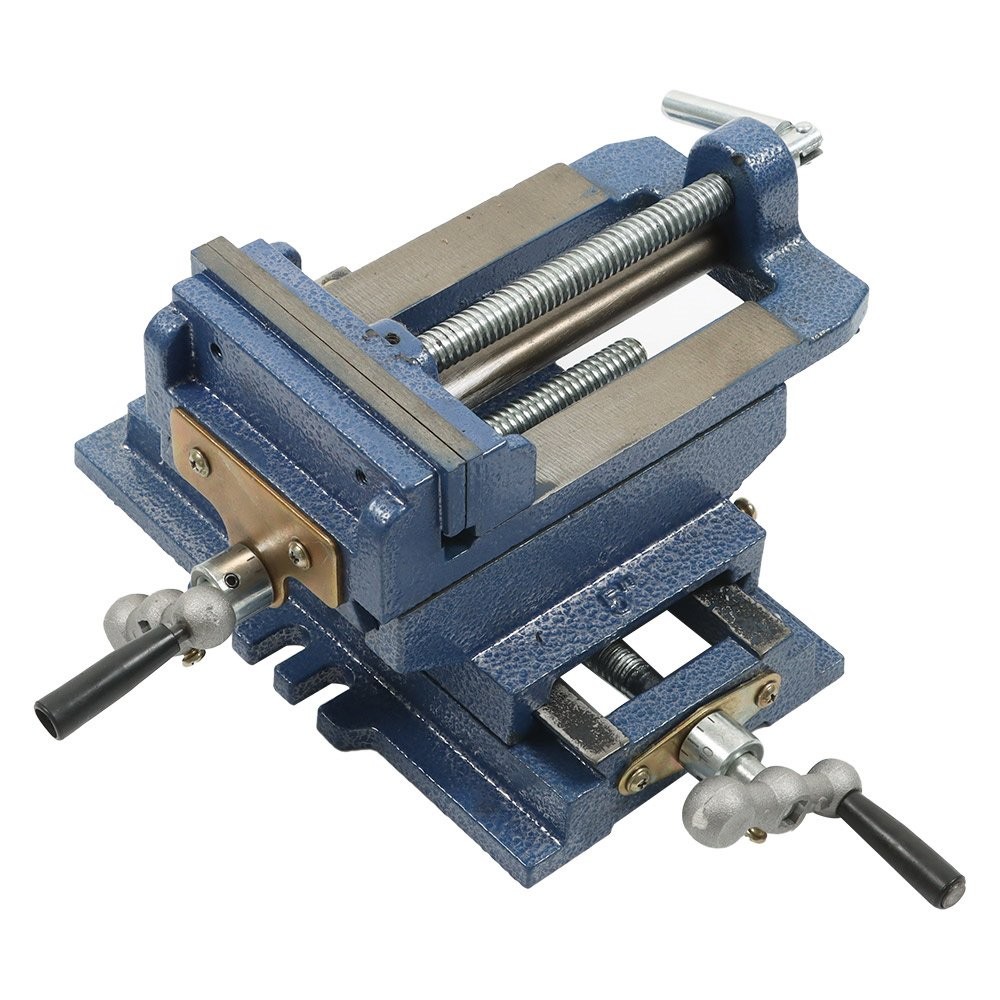 5″ Heavy Duty Cross Drill Press Vise Slide Metal Milling 2 Way Clamp Machine Set
