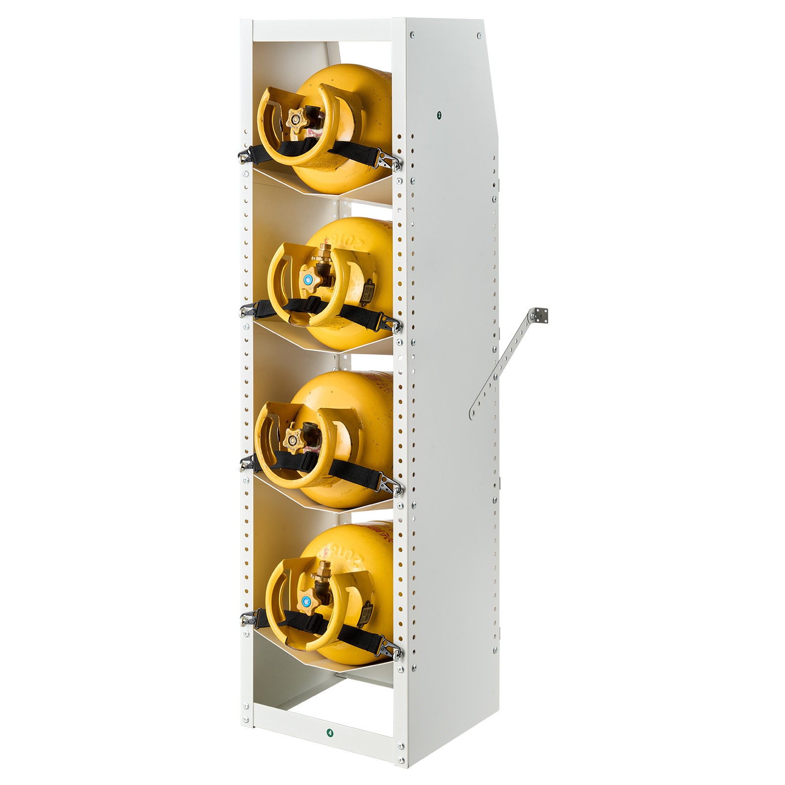 Uimoso Refrigerant Cylinder Storage Rack, 4-Tier, 14.8 x 13 x 52 in, White