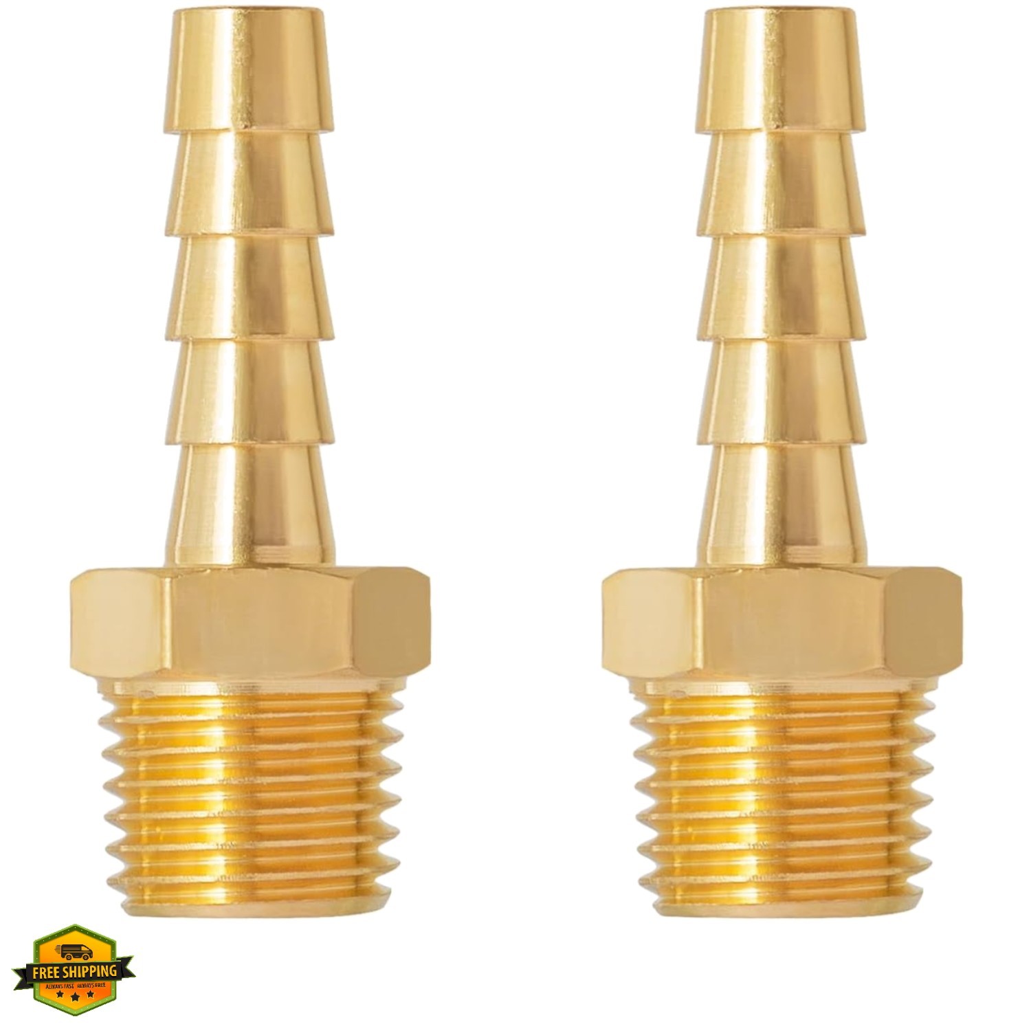 1/4” NPT Brass Hose Barb Fittings, 1/4” NPT Male Thread to 1/4 Inch Barbed …