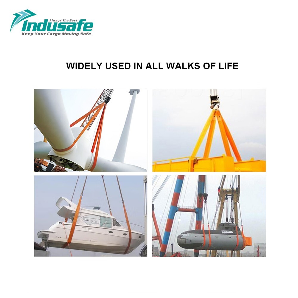 Indusafe 10 Pack 2″x 6′ Lifting Web Slings Polyester Flat Duplex Webbing Straps