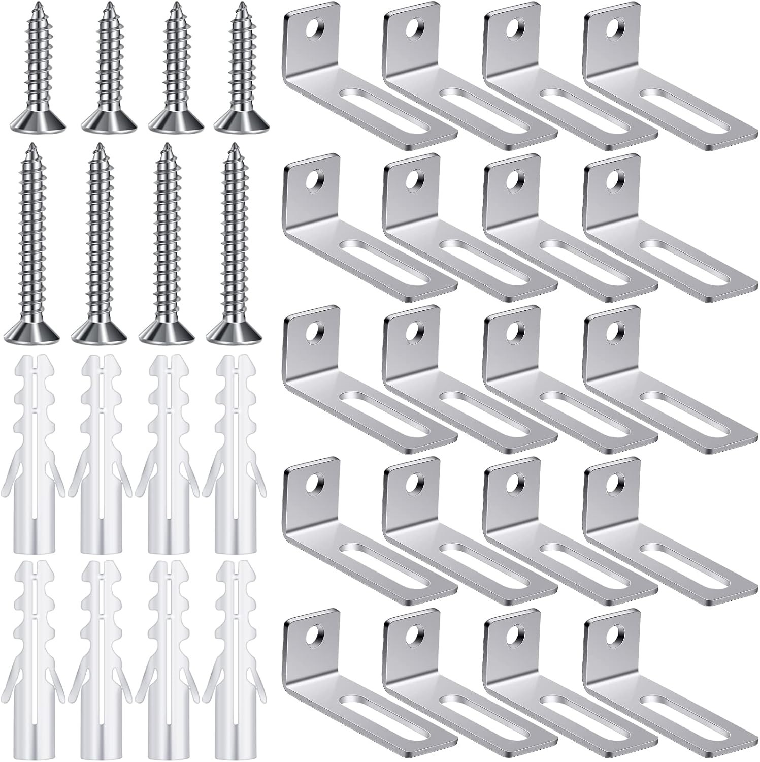 Oudain 20 Set Whiteboard Brackets Installation Hardware Kit White