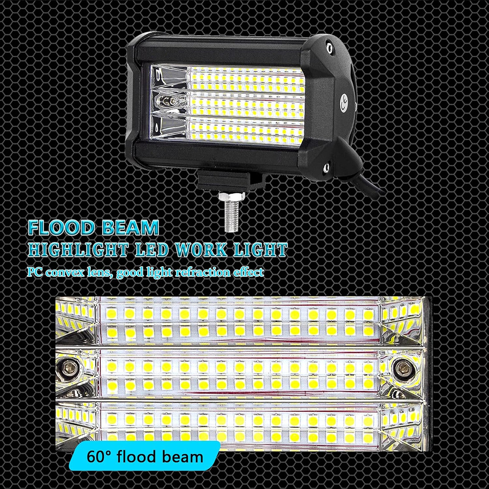For Truck 60W Flood Light 12V 24V Tractor lights Powerful New 5″ LED Work Lights