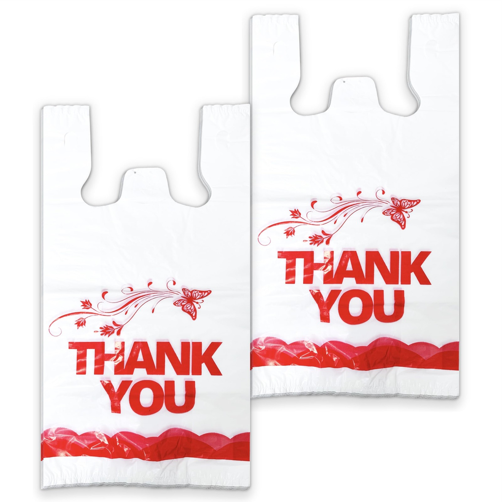 White Thank you bags, 100PCS T shirt bags, To Go Bags,Grocery bags, Reusable …