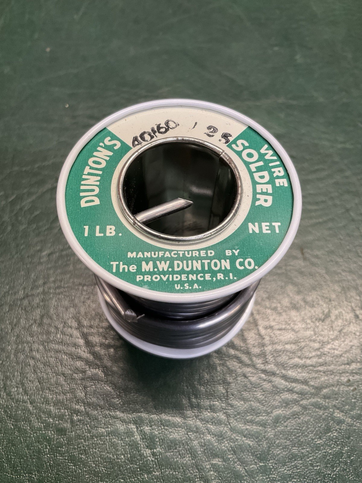 Vintage Dunton’s Solid Wire Solder 60/40 .125 Diameter 1 Lb NOS