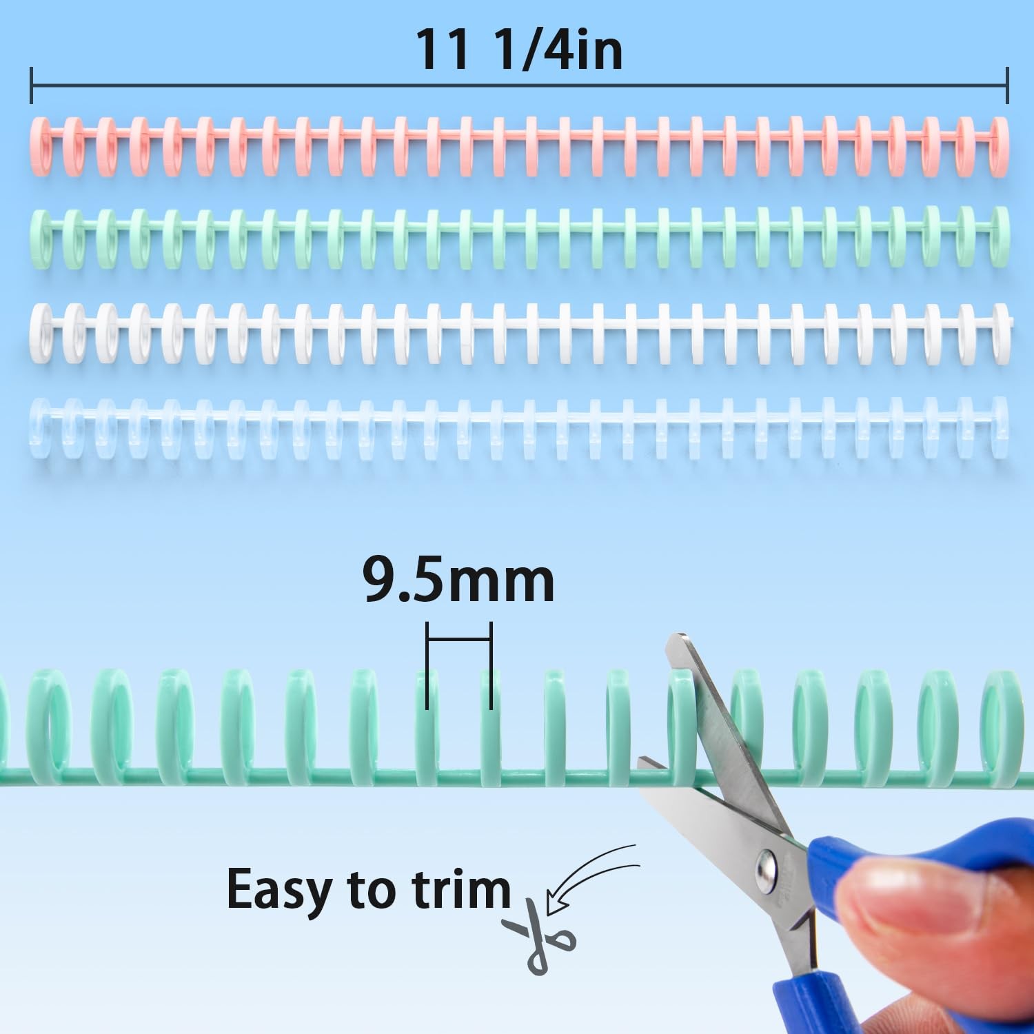 Comb Binding Spines Easy to Open Close Adding Pages for Binding Machine 1/2 I…