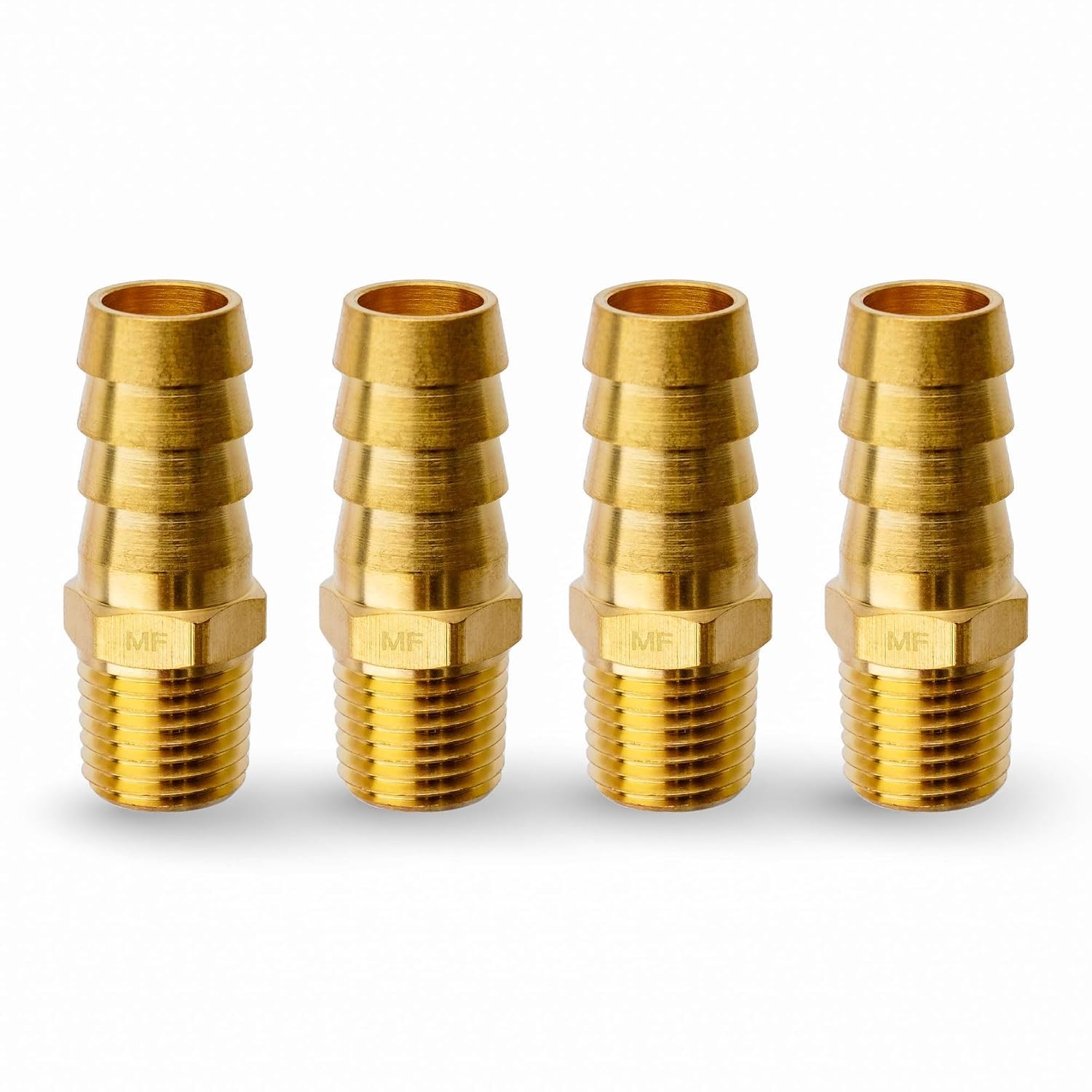 Brass 1/4″ Male NPT to 1/2″ Hose Barb Barb Fitting Adaptor Connector Pack of 4