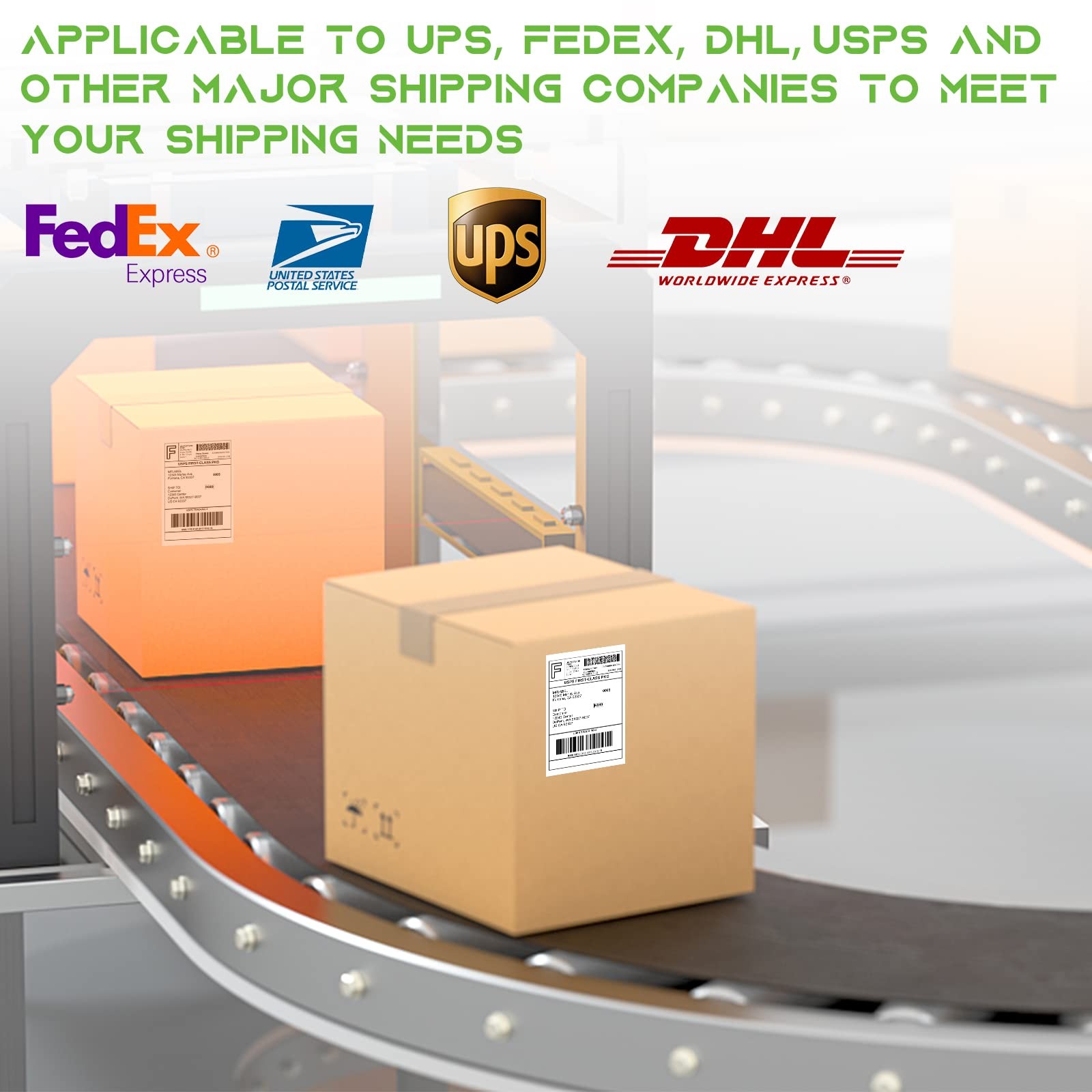 MFLABEL 4×6 Direct Thermal Shipping Labels – 12 Rolls of 450 Labels/Roll,