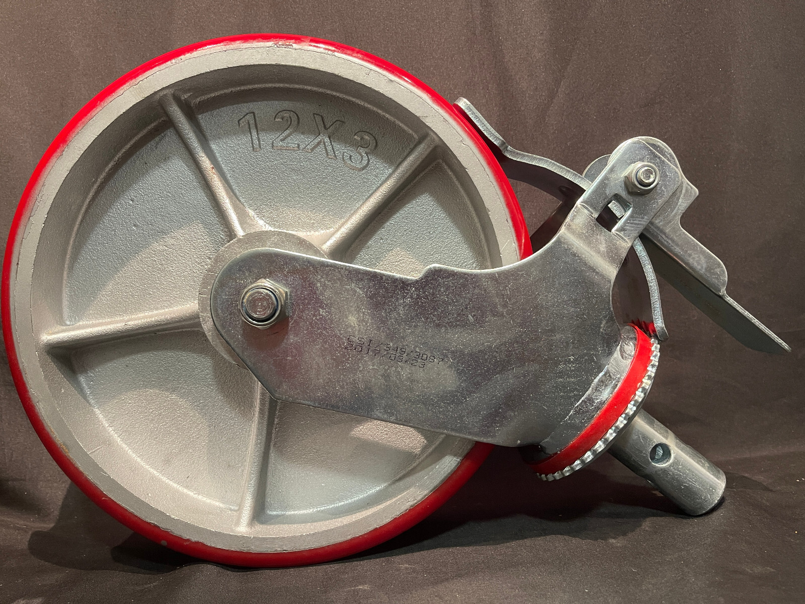 Scaffolding Casters 12″ x 3″ Locking Swivel Casters 1-3/8″ Stem 6000LBS Scaffold