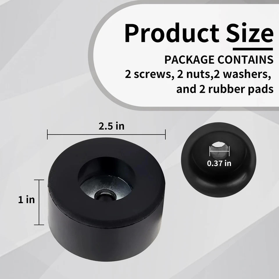 2-Pack Heavy Duty Anti Vibration Rubber Foot for Generators, Pressure Washers…